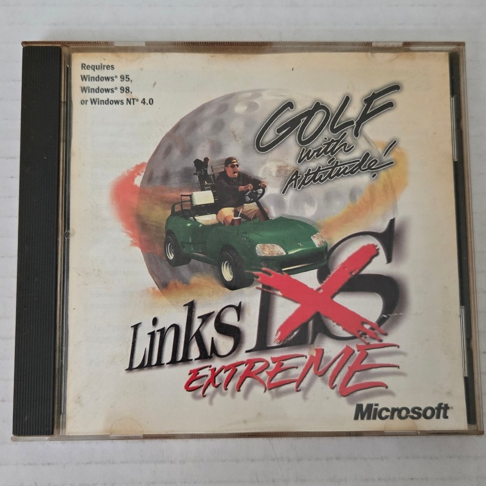 Vintage 1999 Microsoft Links LS Extreme PC CD ROM Game Windows 95 98 CIB Manual